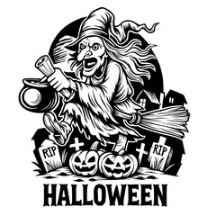 Happy Halloween cartoon illustration 