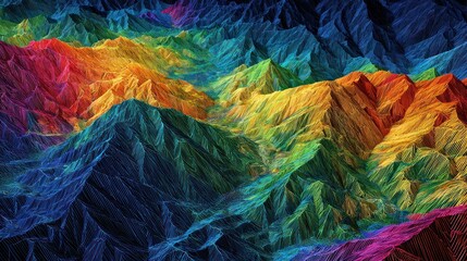 Obraz premium Colorful mountain range, digital art