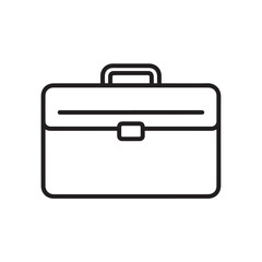 Simple line drawing of a closed briefcase, professional, business, office, carrying case.