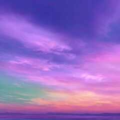 Obraz premium Vibrant sunset sky, hues of purple, pink, and green
