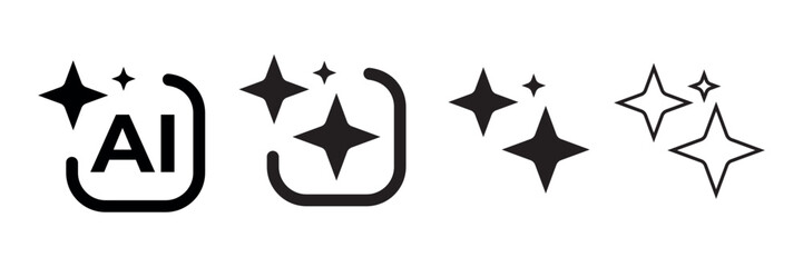 AI Generated Icons. Generator Tools. Icon Element Design For App And Website. Vector Illustration