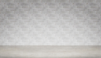 Inside the room, the floor is made of cement and the walls are made of bricks for advertising