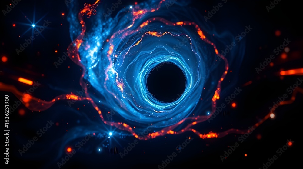 Wall mural a swirling vortex of vivid blue and fiery orange colors creates a dynamic and captivating effect, re