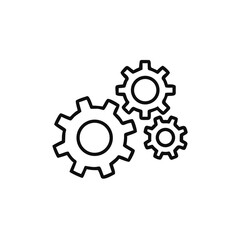 gear icon, Gear Settings thin line symbol, cogwheel, Vector Illustration