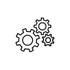 gear icon, Gear Settings thin line symbol, cogwheel, Vector Illustration