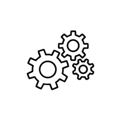 gear icon, Gear Settings thin line symbol, cogwheel, Vector Illustration