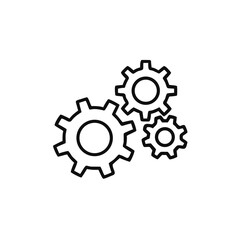 gear icon, Gear Settings thin line symbol, cogwheel, Vector Illustration