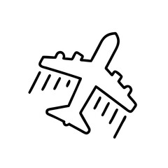 airplane icon in flat style, plane isolated on white background, flight, transportation business concept, vector Illustration