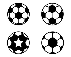 Soccer (football) flat icon set for sports apps and websites