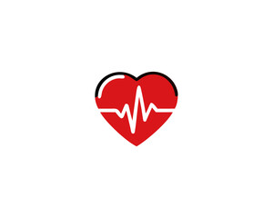 Heartbeat Icon, Symbol, isolated on white background Vector Illustration