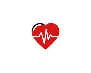 Heartbeat Icon, Symbol, isolated on white background Vector Illustration