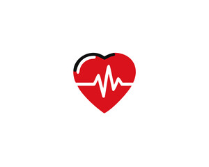 Heartbeat Icon, Symbol, isolated on white background Vector Illustration