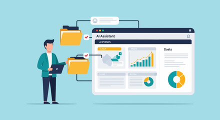 Ai Assistant Managing Data With Digital Document And Financial Analysis