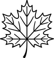 Maple Leaf Line Art Vector – Minimal Botanical Design for Autumn and Nature Projects