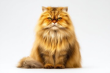 Fluffy Orange Persian Cat Portrait