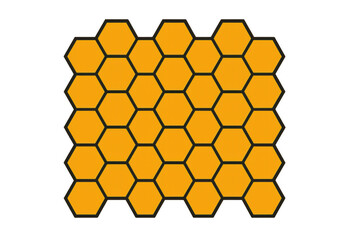 Honeycomb pattern forming repeating hexagons on transparent background, ideal for nature, food, or abstract design projects