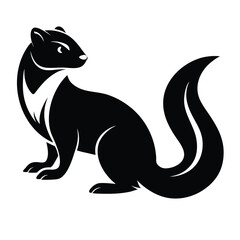 Stylized Weasel Silhouette Illustration
