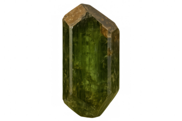 Rotating green elbaite crystal with transparent background, shining and sparkling, perfect for geology and mineralogy projects