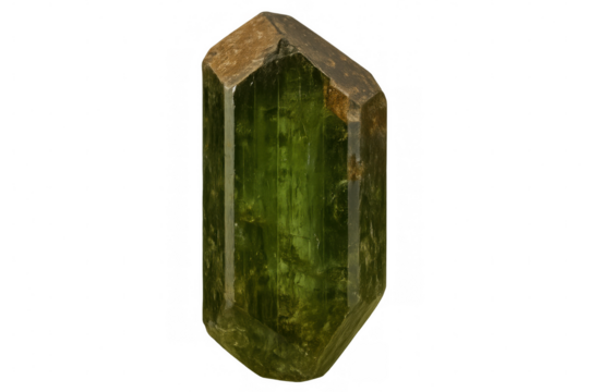 Rotating green elbaite crystal with transparent background, shining and sparkling, perfect for geology and mineralogy projects - Powered by Adobe
