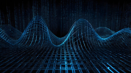 Abstract Digital Landscape A Futuristic Visualization of Data Flow and Digital Transformations