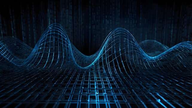 Abstract Digital Landscape A Futuristic Visualization of Data Flow and Digital Transformations