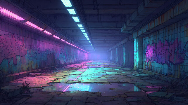 荒廃した近未来の不気味な風景