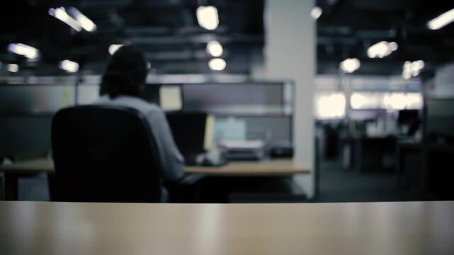 Modern office cubicles with desktop space for a professional workspace setup and team collaboration, great for corporate backgrounds