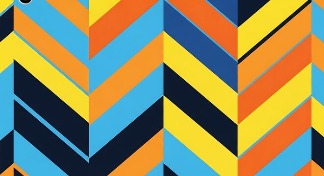 Vibrant chevron pattern with a retro aesthetic featuring geometric shapes and bold colors - Powered by Adobe