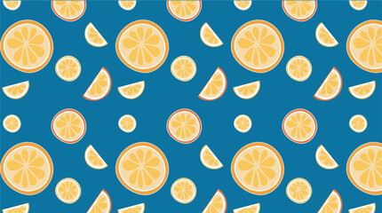 Hand-Drawn Orange Slices Pattern – Juicy & Vibrant Vector Design