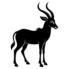 Addax vector clean black silhouette design white background