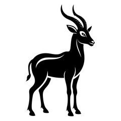 Addax vector clean black silhouette design white background