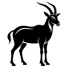 Addax vector clean black silhouette design white background