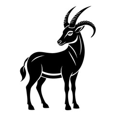 Addax vector clean black silhouette design white background