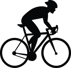 Fototapeta premium black silhouette a cyclist on white background.eps
