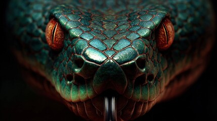Closeup Of A Venomous Snake Head