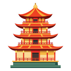A Japanese pagoda with multiple tiered roofs and delicate details, a classic and serene cultural building.