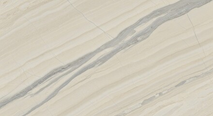 Obraz premium Elegant light beige marble surface with a prominent diagonal grey vein and subtle linear patterns.