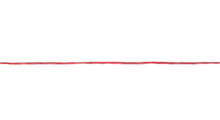 A vibrant red woolen thread stretched taut horizontally across a pristine transparent studio background with expansive copy space and soft diffused lighting, symbolizing strategic connection