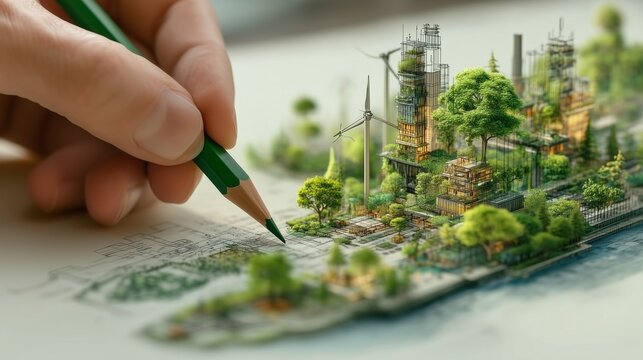 Innovative Eco-City Designing: A Fusion of Nature and Technology in Green Urban Planning