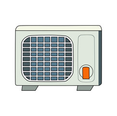  Cartoon Front Air Compressor Simple Design Icon Digital