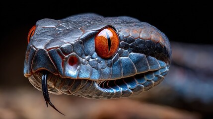 Closeup Venomous Snake Head Profile