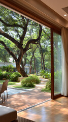 Open portal to lush outdoor living