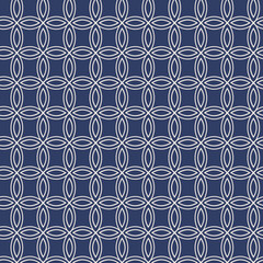 Geometric Floral Overlay in Navy Blue Seamless Design