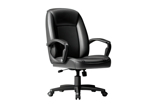 Black office chair, angled view
