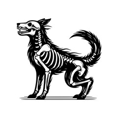 Fototapeta premium skeletal dog pet animal halloween themed design vector illustration