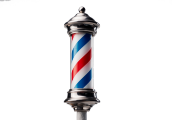 barber pole isolated on white	
