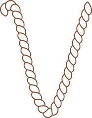 v Brown Rope Line Texas Cowboy Alphabet Line