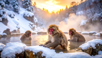 Obraz premium Iceland mountain dawn snowy waterfalls