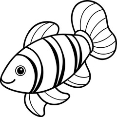 Clown Loach line art vector