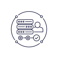 dedicated server icon in line design